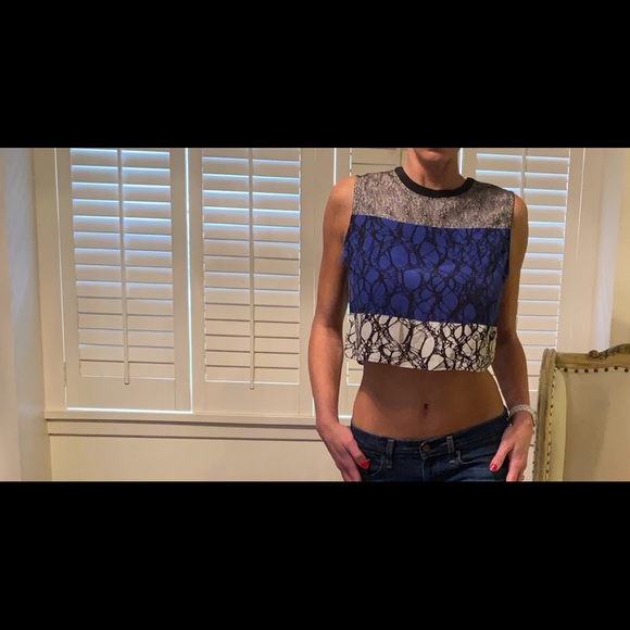 Elizabeth and James silk and lace crop top - Picture 1 of 8